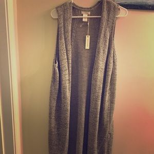 NWT Gray long vest duster